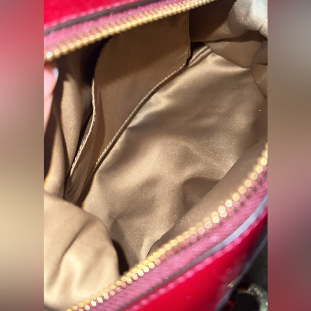 Coach Maroon Patent Leather Bag with Gold Accents - Picture 4 of 4